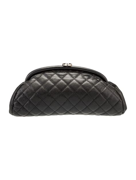 Chanel Quilted Caviar Timeless Frame Clutch 